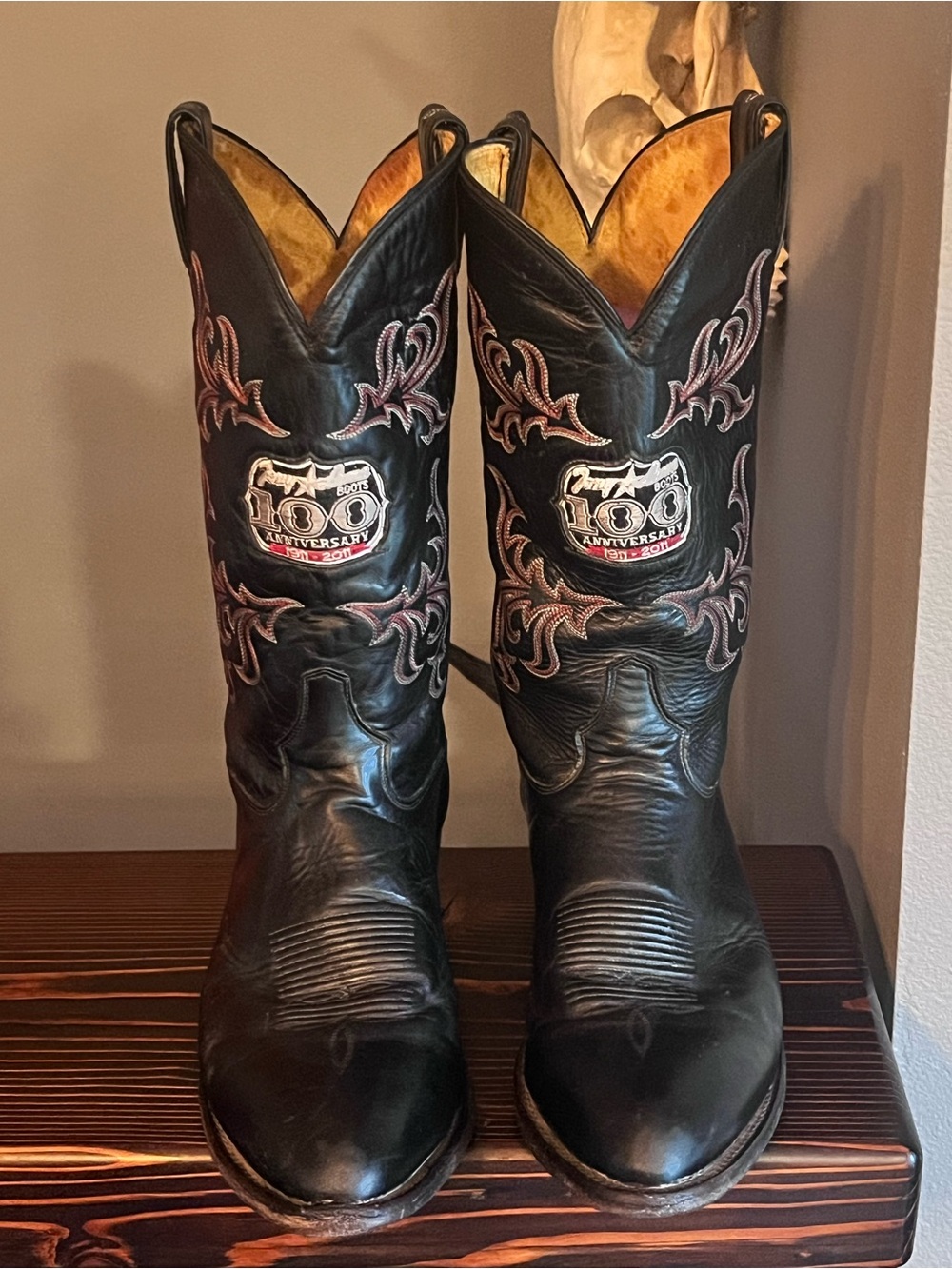 Tony Lama 100th Anniversary Cowboy Boots 14D Black USA Limited Centennial